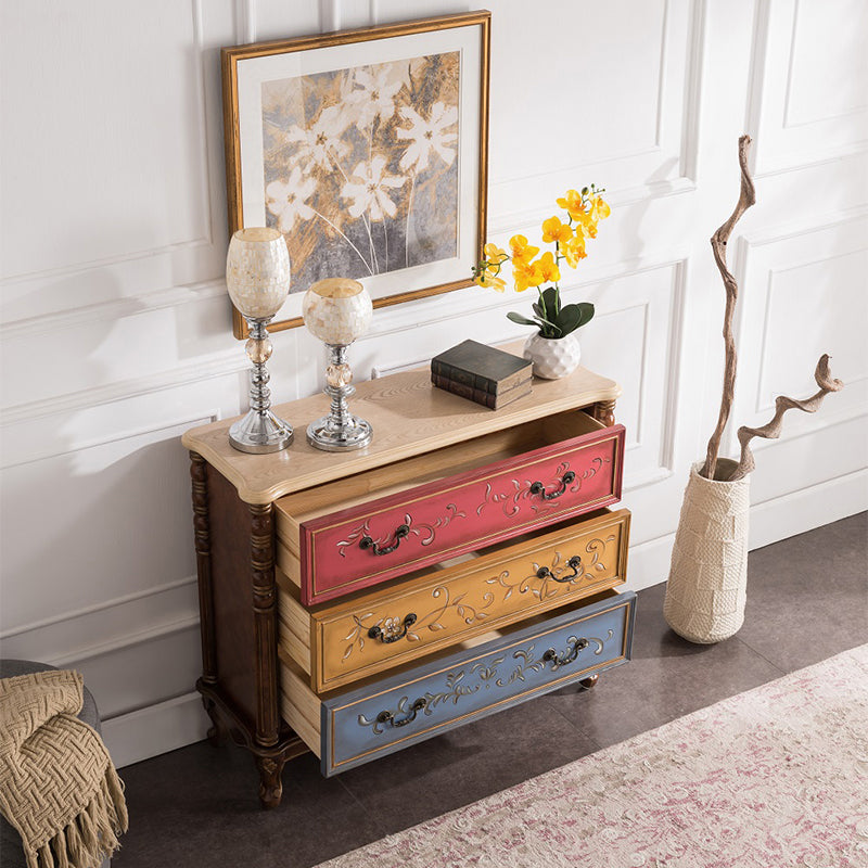 Industrial Chest with Drawers and Cabriole Legs in Distressed Wood