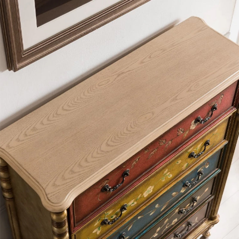 Industrial Chest with Drawers and Cabriole Legs in Distressed Wood
