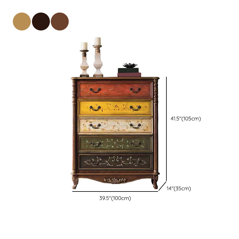 Industrial Chest with Drawers and Cabriole Legs in Distressed Wood