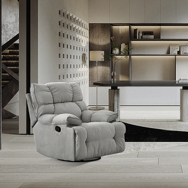 Traditional Fabric Reclining Chair Manual Rocking Recliner with Independent Foot