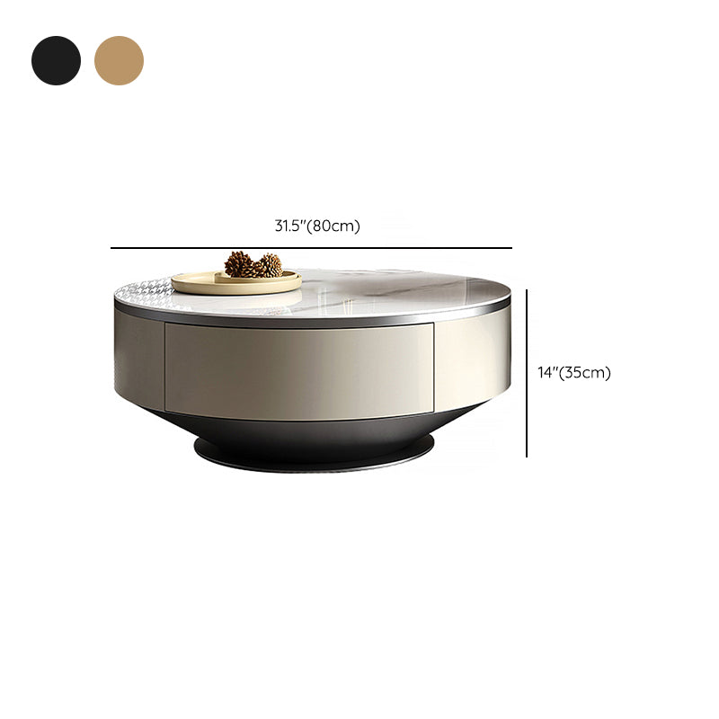Pedestal Coffee Table Set Slate Round Coffee Table for Living Room