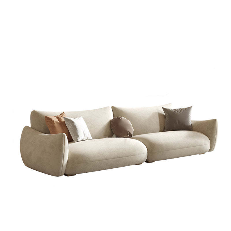 Modern Fabric Sectional with Bolster Pillows 31.5" Tall White L-shape Sectional