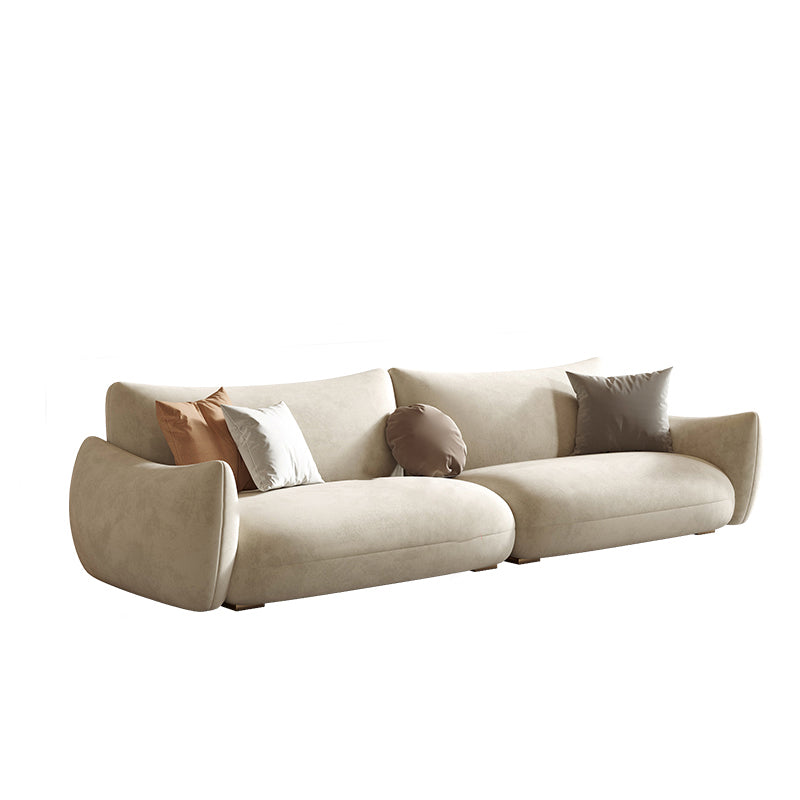 Modern Fabric Sectional with Bolster Pillows 31.5" Tall White L-shape Sectional