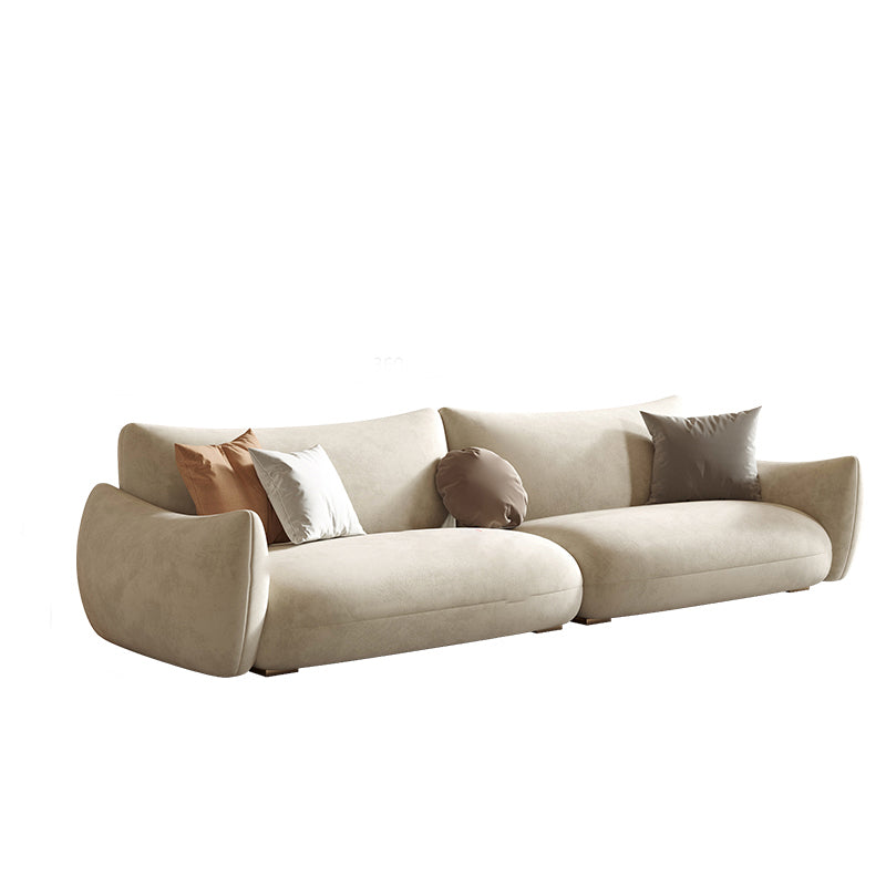 Modern Fabric Sectional with Bolster Pillows 31.5" Tall White L-shape Sectional