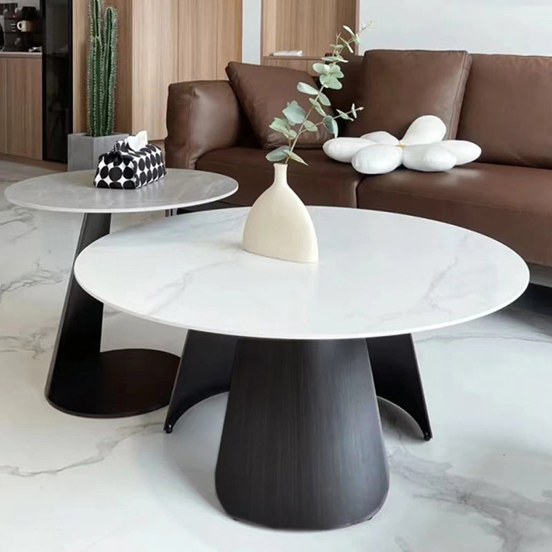 Slate Round Coffee Table No Distressing Modern Nesting Coffee Table Set