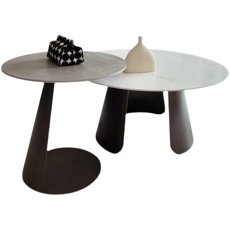 Slate Round Coffee Table No Distressing Modern Nesting Coffee Table Set