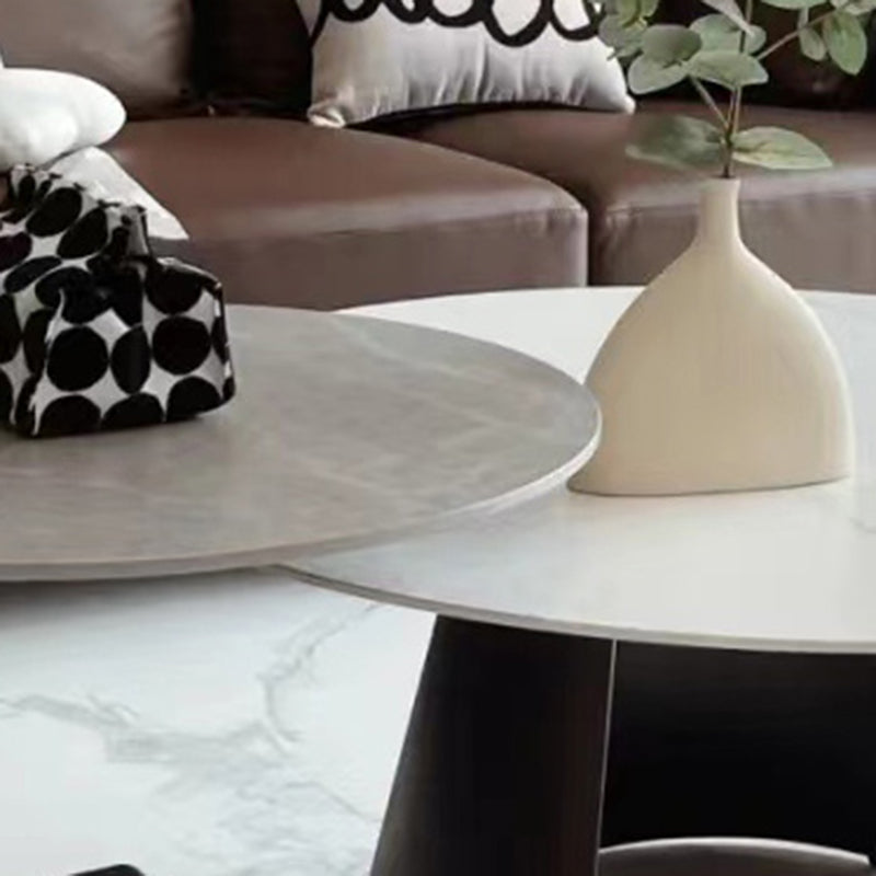 Slate Round Coffee Table No Distressing Modern Nesting Coffee Table Set
