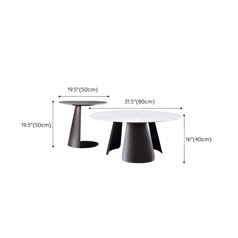 Slate Round Coffee Table No Distressing Modern Nesting Coffee Table Set