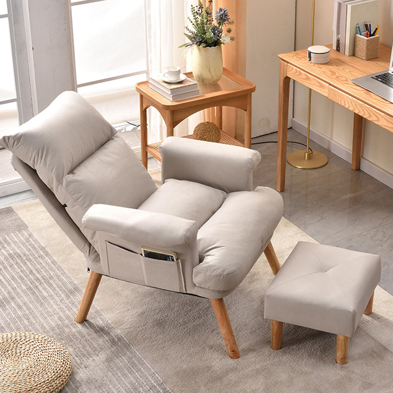 Scandinavian Upholstery Chair Faux Leather Standard Recliner with Footrest