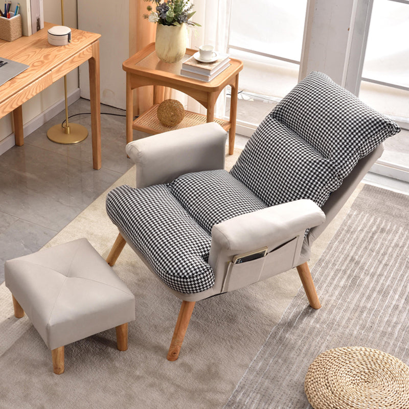 Scandinavian Upholstery Chair Faux Leather Standard Recliner with Footrest