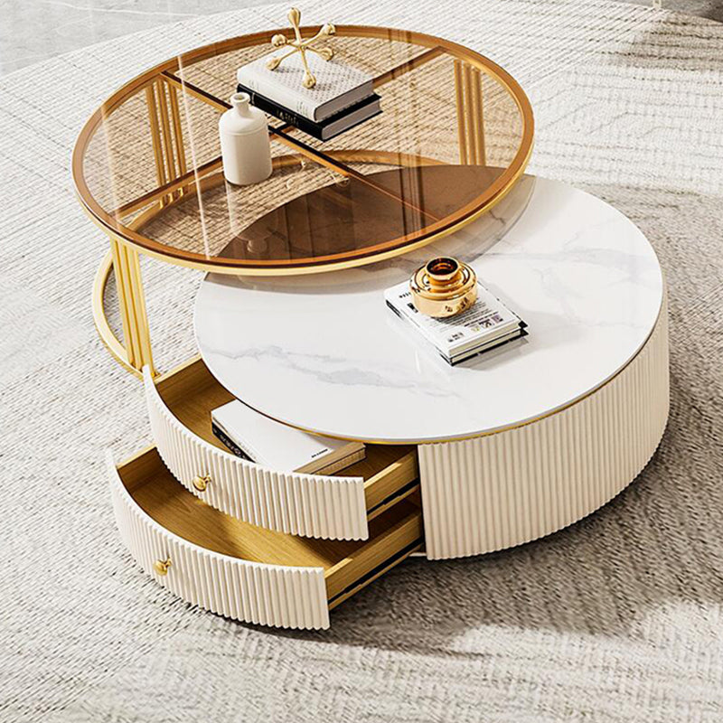 Nesting Coffee Table Set Modern Round Coffee Table for Living Room