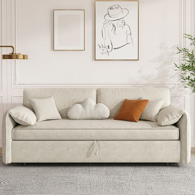 Square Arm Sofa Futon Foldable Pillow Included Cushion Back Loveseat