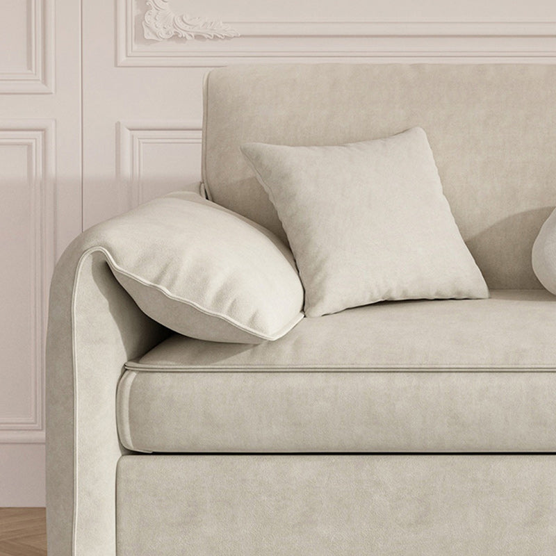 Square Arm Sofa Futon Foldable Pillow Included Cushion Back Loveseat