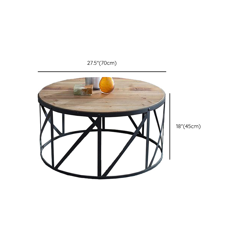 Contemporary Coffee Table Solid Wood Round Coffee Cocktail Table