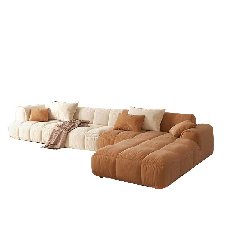 25.6" H Scandinavian Sectional Sofa L-Shape Fabric Sectional