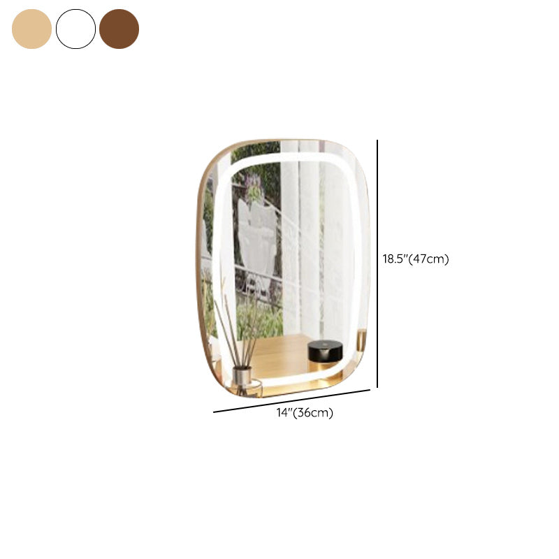 Scandinavian Solid Wood Vanity Dressing Table with Mirror and Stool