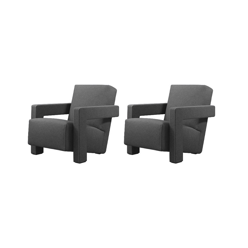 Solid Color Lounge Chair Living Room Square Arms Armchair with Legs