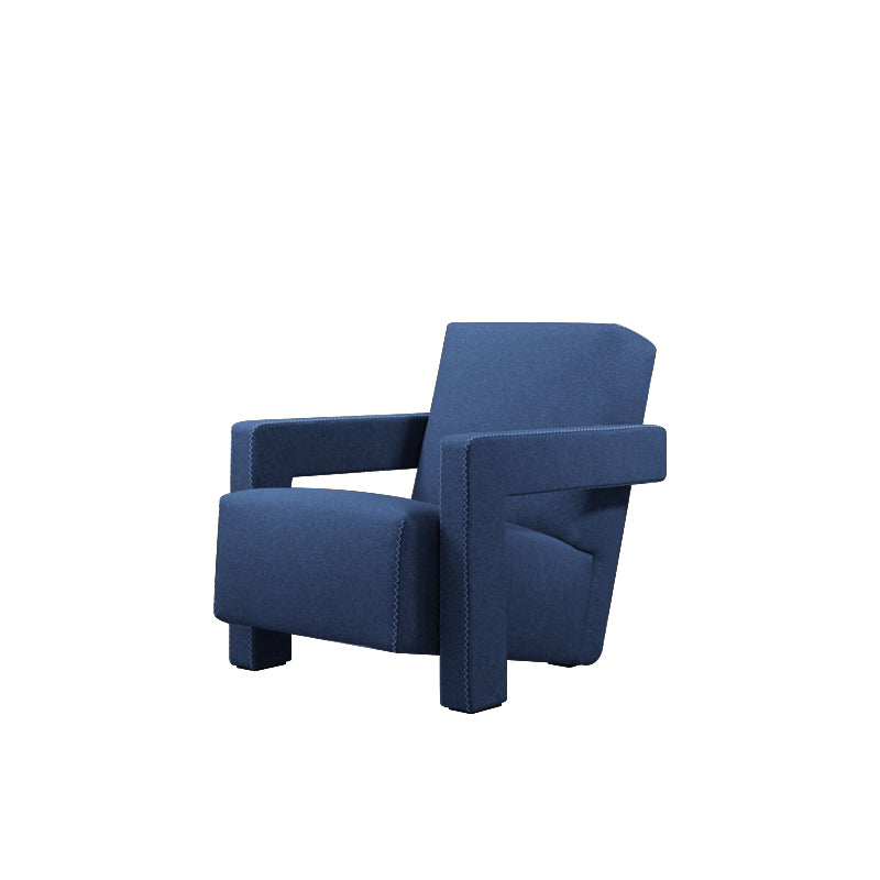 Solid Color Lounge Chair Living Room Square Arms Armchair with Legs