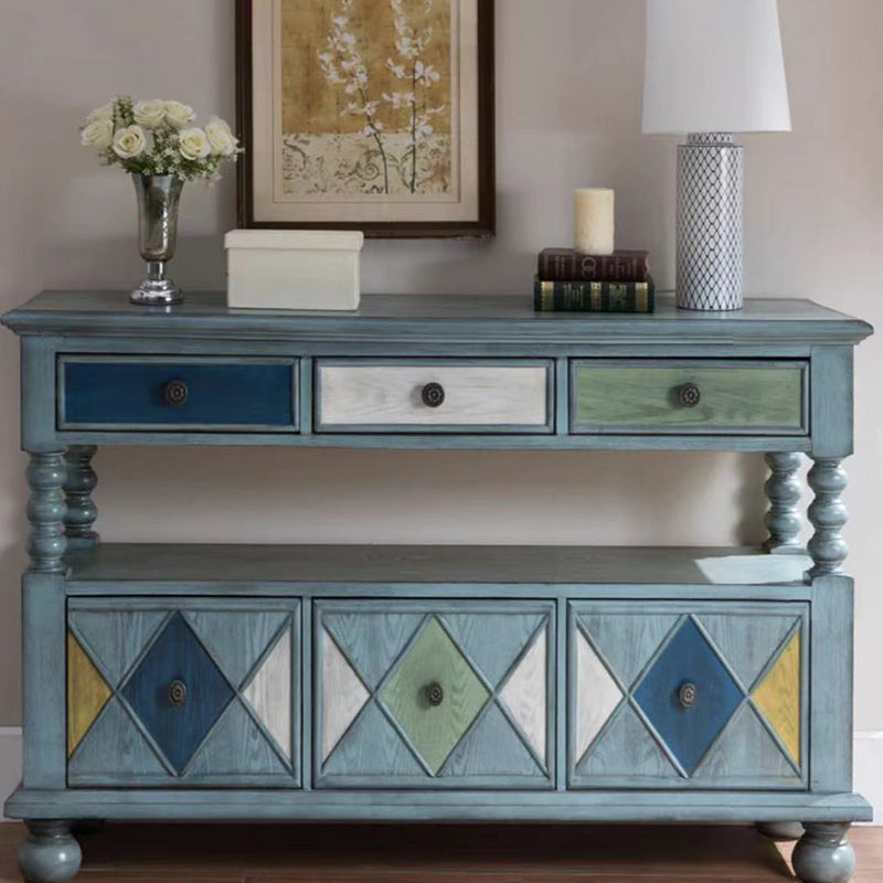 Industrial Accent Chest with Drawers and 1 Shelf in Rubberwood