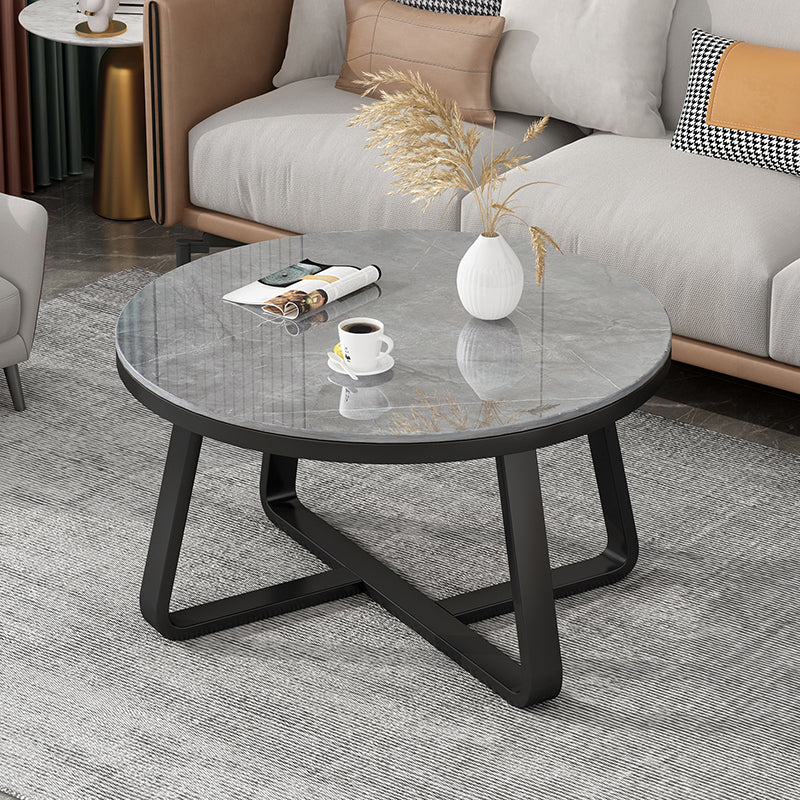 Slate Single Coffee Table Frame Round Coffee Table for Living Room