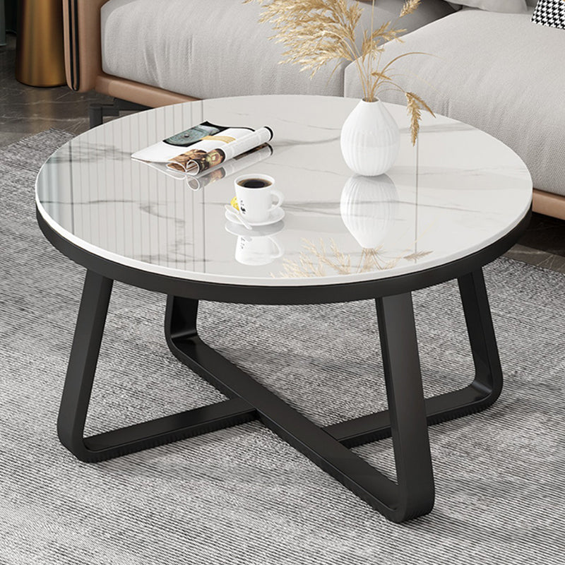 Slate Single Coffee Table Frame Round Coffee Table for Living Room