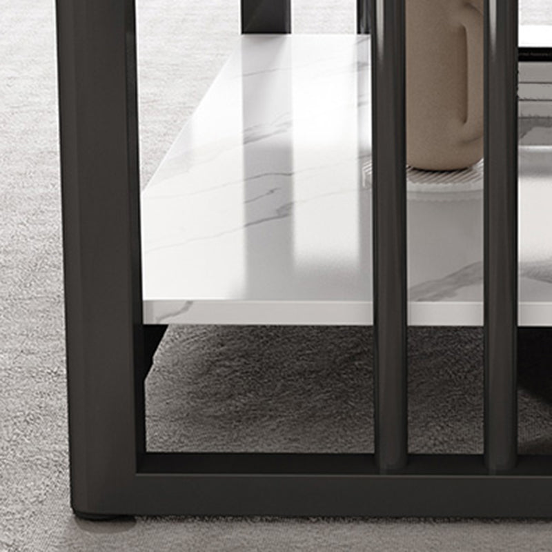 Slate 4 Legs Coffee Table Rectangle Single Coffee Table with Shelf