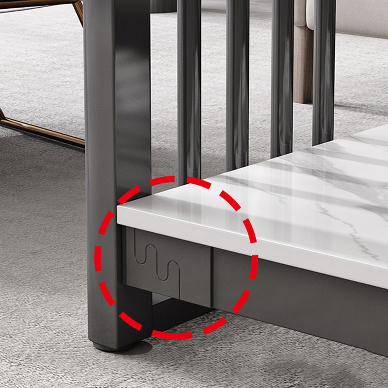 Slate 4 Legs Coffee Table Rectangle Single Coffee Table with Shelf