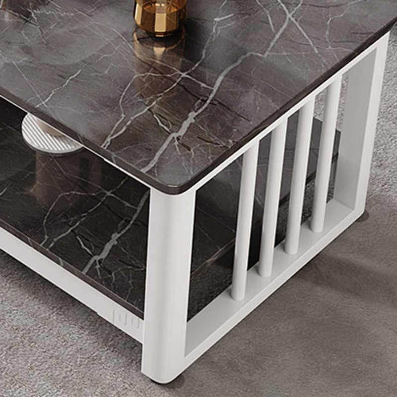 Slate 4 Legs Coffee Table Rectangle Single Coffee Table with Shelf