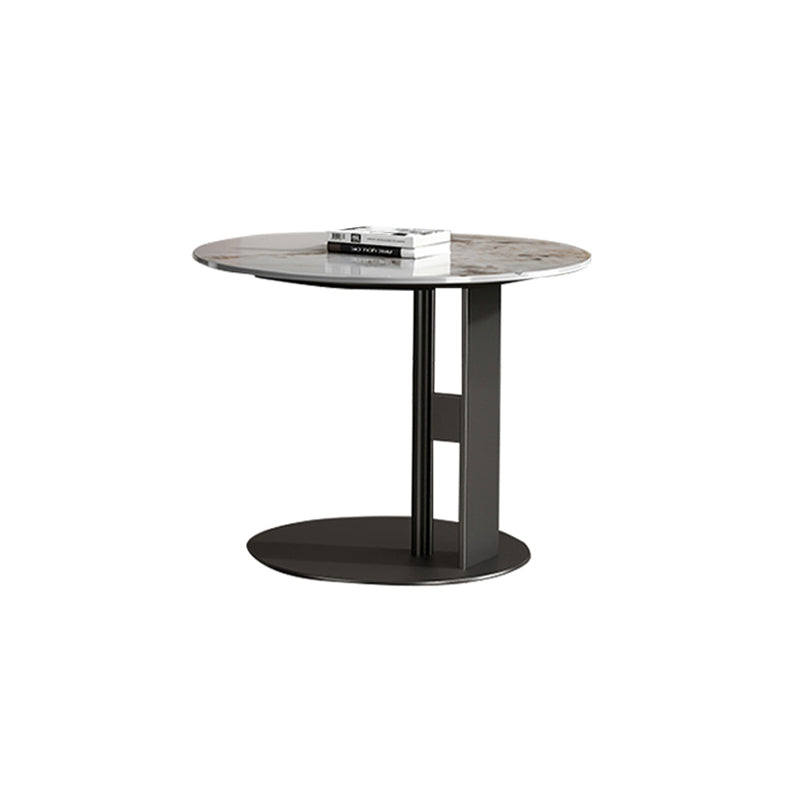Pedestal Round Coffee Table Glam Slate Nesting Coffee Table Set