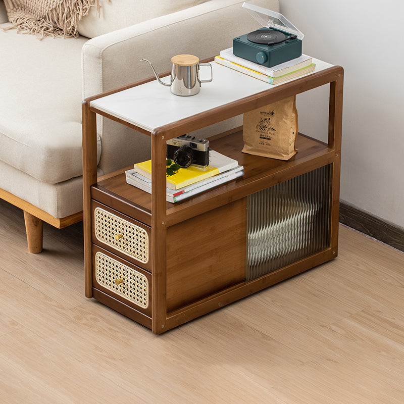 27" W x 11.8" D x 24" H Sofa Side Accent Table Wooden Rectangular End Table