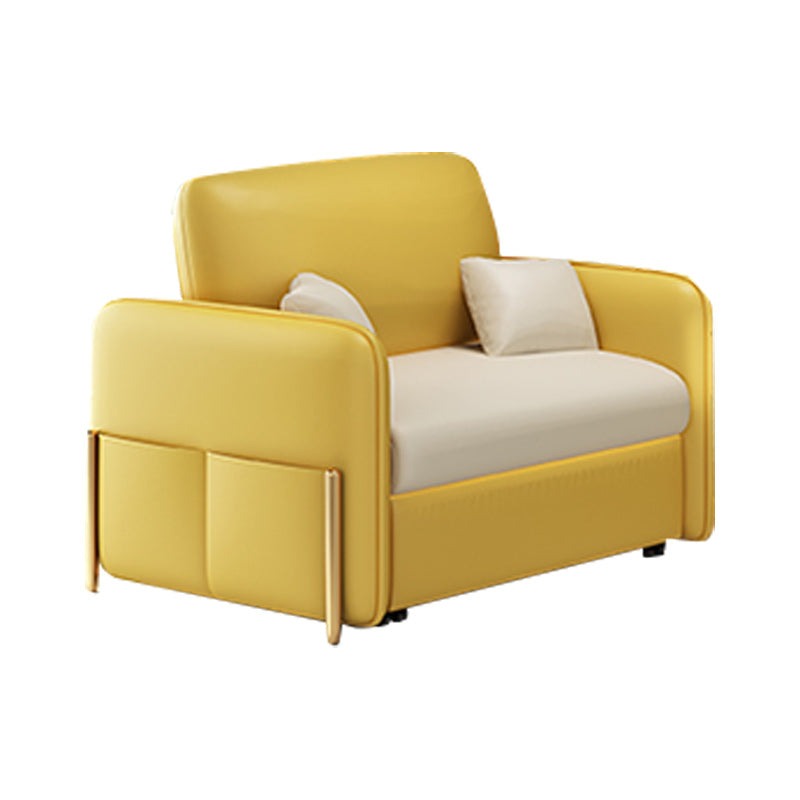 Yellow and White Futon Sleeper Sofa Bed Modern Style Convertible Sofas