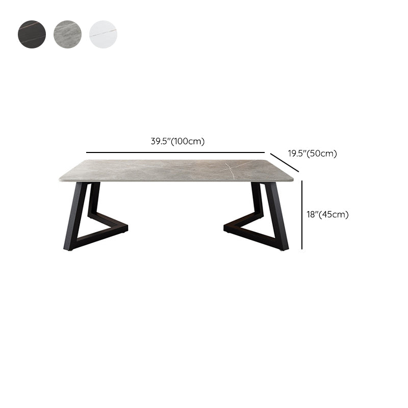 Slate Rectangular Coffee Table No Distressing Single Coffee Table