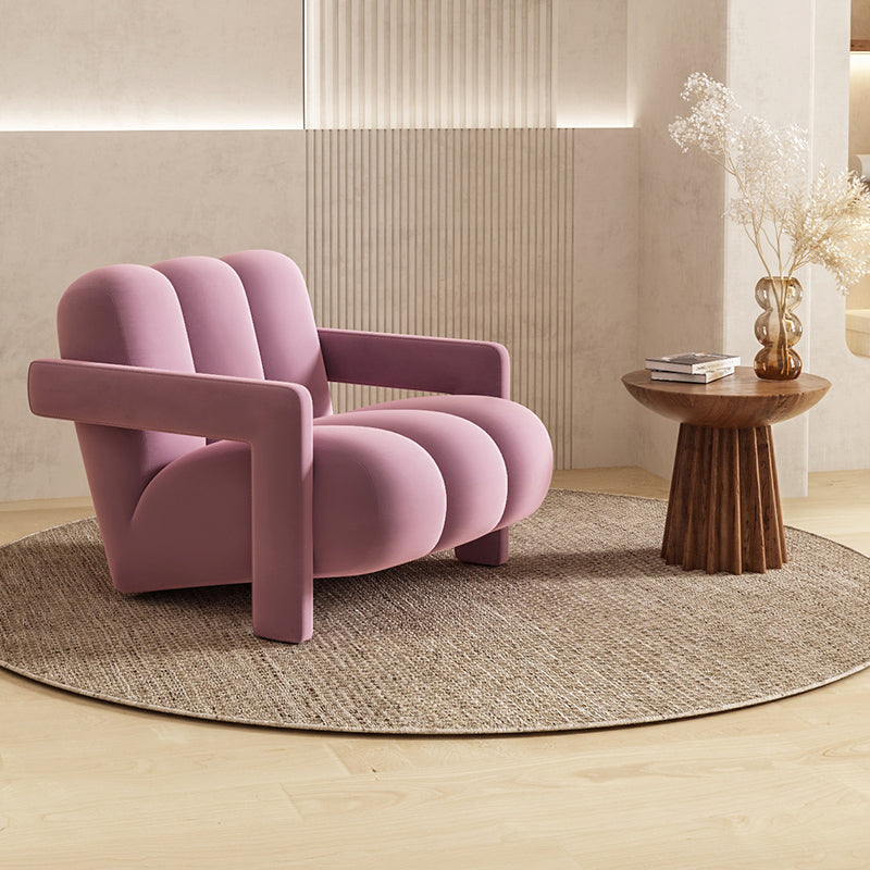 Scandinavian Arms Included Lounge Chair Solid Color Living Room Armchair