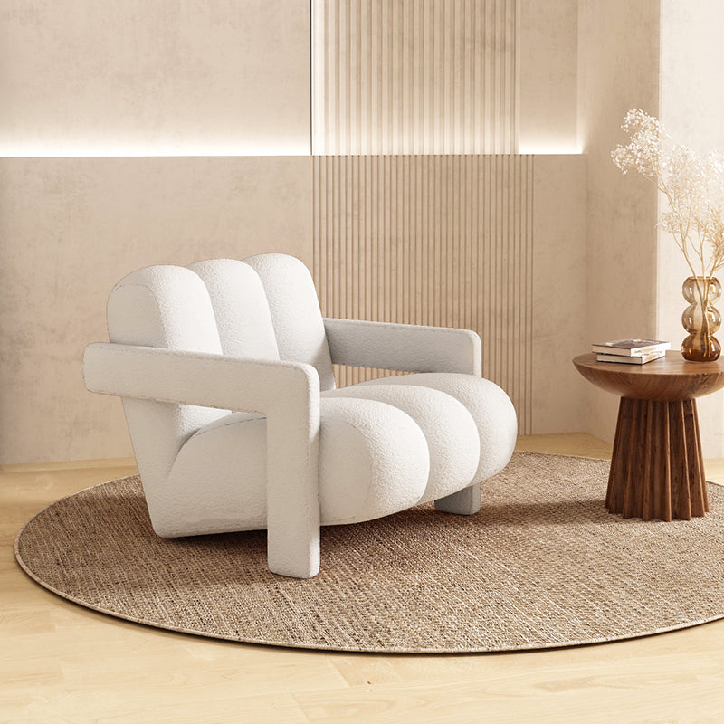 Scandinavian Arms Included Lounge Chair Solid Color Living Room Armchair