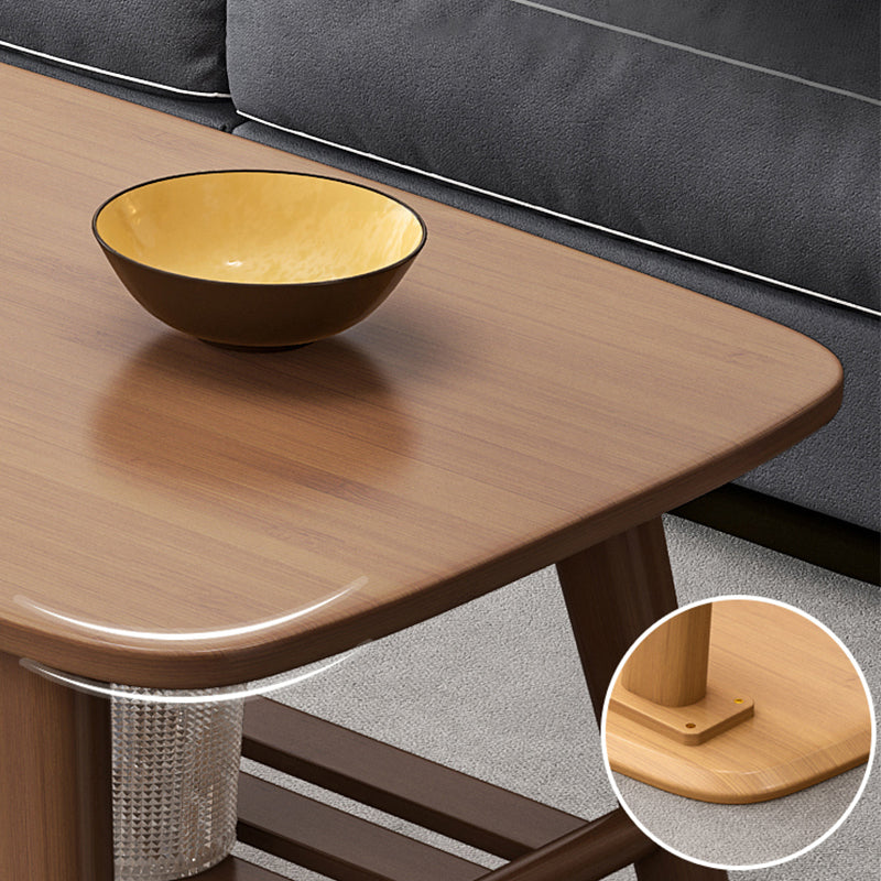 4 Legs Coffee Table Single Modern Oval Cocktail Table with Shelf