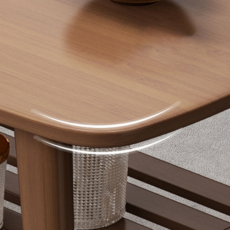 4 Legs Coffee Table Single Modern Oval Cocktail Table with Shelf