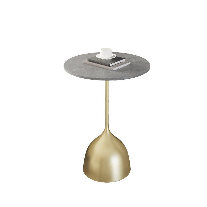 Contemporary Side Table Metal Pedestal Tray Top End Table for Living Room