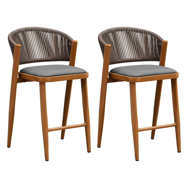 Tropical Patio Dining Side Chair Armless Rattan Outdoors Dining Chairs