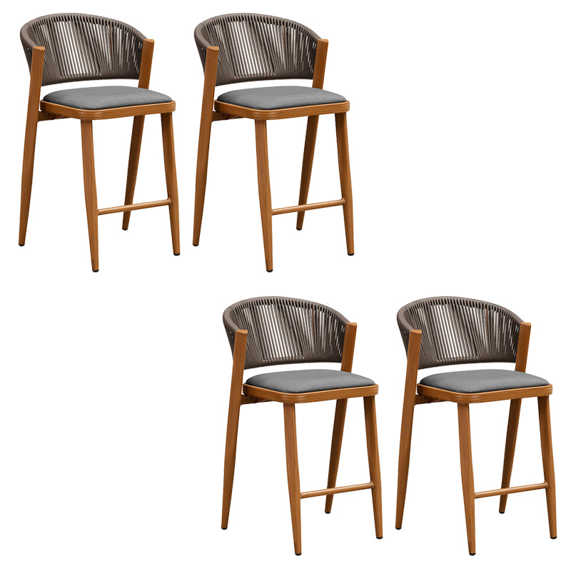 Tropical Patio Dining Side Chair Armless Rattan Outdoors Dining Chairs