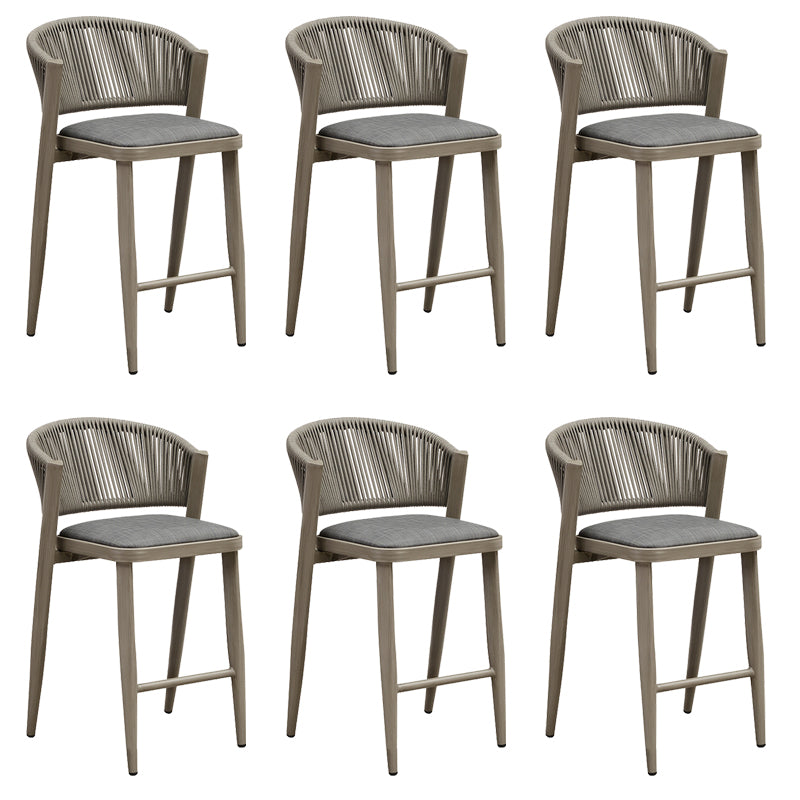 Tropical Patio Dining Side Chair Armless Rattan Outdoors Dining Chairs