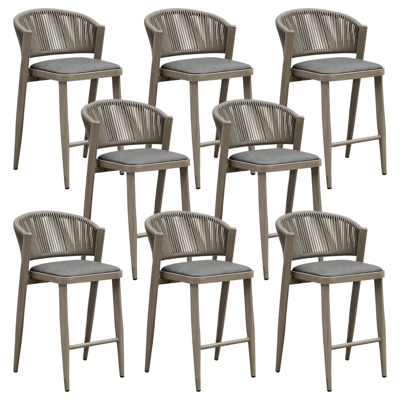 Tropical Patio Dining Side Chair Armless Rattan Outdoors Dining Chairs