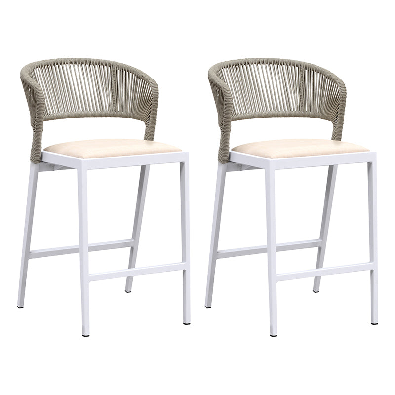 Tropical Patio Dining Side Chair Armless Rattan Outdoors Dining Chairs