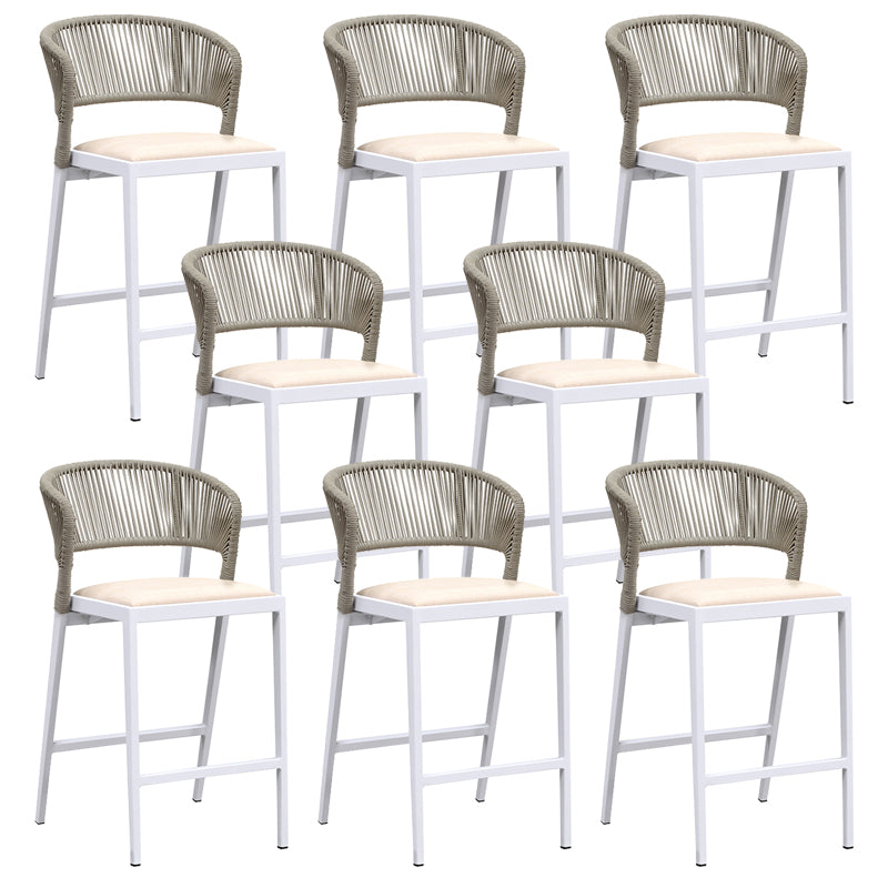 Tropical Patio Dining Side Chair Armless Rattan Outdoors Dining Chairs