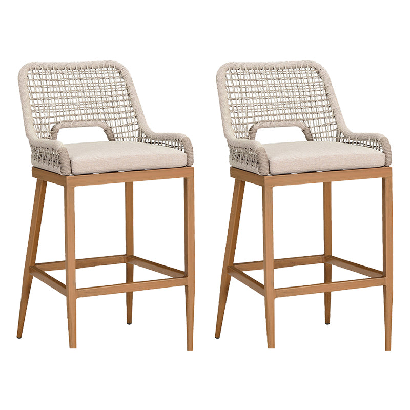 Tropical Patio Dining Side Chair Armless Rattan Outdoors Dining Chairs