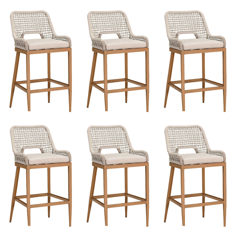 Tropical Patio Dining Side Chair Armless Rattan Outdoors Dining Chairs
