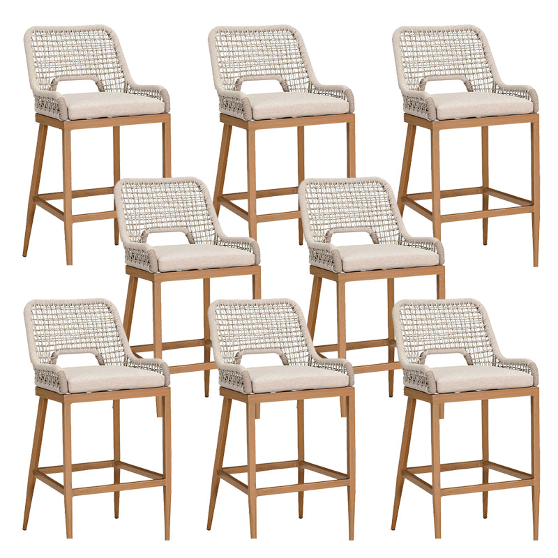 Tropical Patio Dining Side Chair Armless Rattan Outdoors Dining Chairs