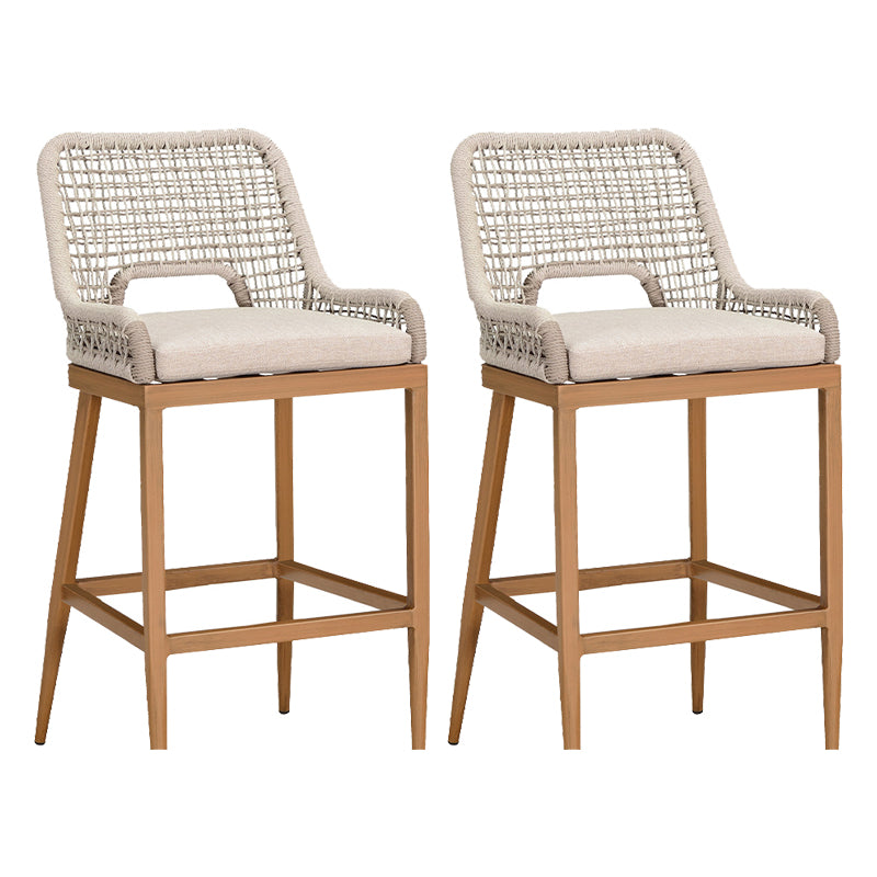 Tropical Patio Dining Side Chair Armless Rattan Outdoors Dining Chairs
