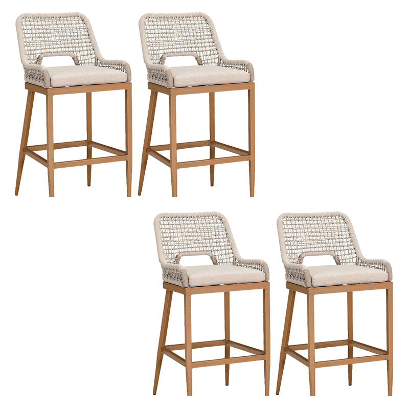 Tropical Patio Dining Side Chair Armless Rattan Outdoors Dining Chairs