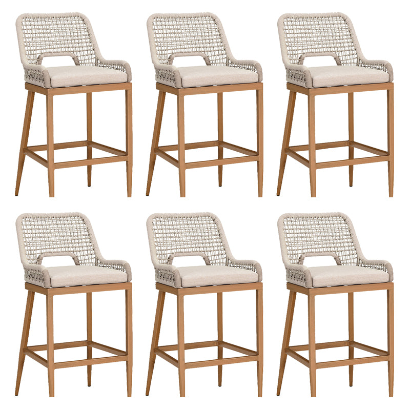 Tropical Patio Dining Side Chair Armless Rattan Outdoors Dining Chairs