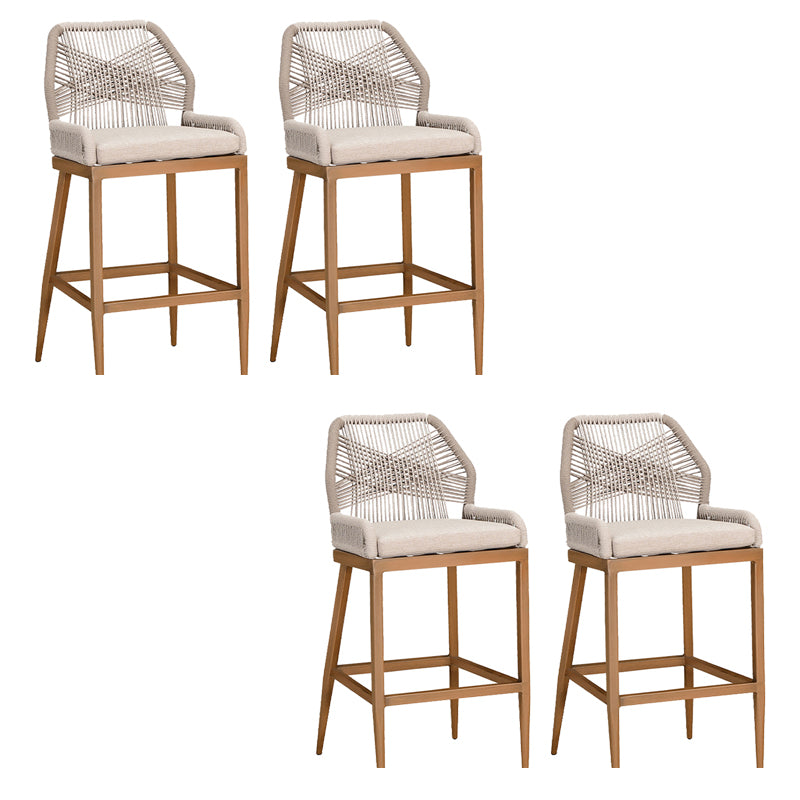 Tropical Patio Dining Side Chair Armless Rattan Outdoors Dining Chairs